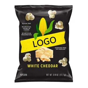 custom printing popcorn bag back sealing packaging with nitrogen custom printing potato chip food plastic bag