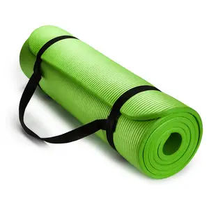 TPE NBR matras olahraga Fitness antiselip, dengan tali pembawa PVC & EVA, matras olahraga Pilates Yoga senam antiselip gerakan lantai