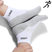 Chaussettes de course à compression en coton pour hommes et femmes Chaussettes de cheville rembourrées athlétiques