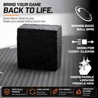 Nettoyant pour raquettes de pickleball en fibre de carbone avec logo personnalisé, gomme en caoutchouc écologique pour éliminer les résidus de saleté et restaurer la rotation