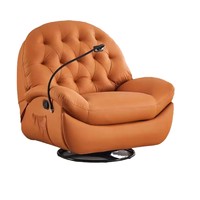 Fauteuil inclinable électrique moderne de style nordique, pivotant, de détente, avec fonction massage, rotation à 360 degrés, en tissu, télécommande