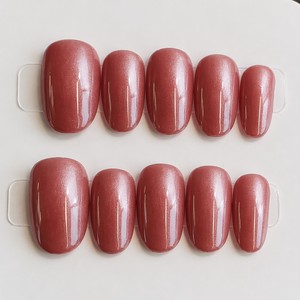 Uñas Postizas Rosa Brillante, Forma Ovalada Natural, Listas para Usar, Estilo Salón - Product Image 4