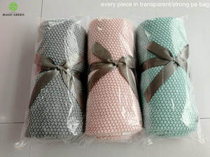 50CI50 100%cotton 100% Acrylic Rice <strong>Stitch</strong> Knit Blanket <strong>Throw</strong> - Product Image 5