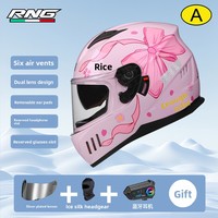 Casque de moto à double lentille RNG pour la conduite de véhicules électriques, utilisation quatre saisons, unisexe, plaqué argent, certifié 3C