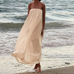 Vestido Largo Bohemio sin Tirantes para Mujer, Estilo Y2K, Sexy, Holgado, para Vacaciones en la Playa, Moda de Verano, Venta al Por Mayor - Product Image 3