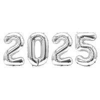 Ballons Number 2025 en aluminium pour la décoration de la maison et du bureau du Nouvel An, fournitures d'anniversaire, 16 pouces, 2025