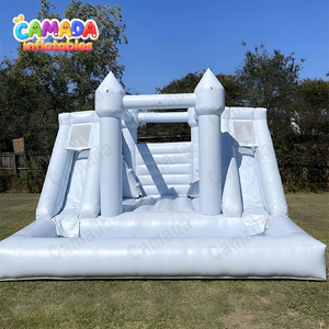 Château gonflable bleu clair pour enfants avec double toboggans Combo <span class=keywords><strong>Chateau</strong></span> Gonflable Terrain de jeux gonflable extérieur pour enfants - Product Image 3