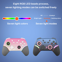 Manette sans fil pour Nintendo Switch 2, avec lumières RVB et boutons arrière, vibration pour Switch/PC/iOS/Android