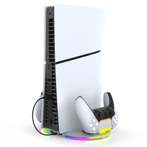Con soporte para auriculares, almacenamiento <span class=keywords><strong>de</strong></span> luz RGB, compatible con controlador <span class=keywords><strong>de</strong></span> <span class=keywords><strong>carga</strong></span>, nueva <span class=keywords><strong>Base</strong></span> <span class=keywords><strong>de</strong></span> <span class=keywords><strong>base</strong></span> para consola <span class=keywords><strong>de</strong></span> juegos para <span class=keywords><strong>Ps5</strong></span> Slim Joystick - Product Image 6