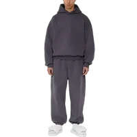 Ensemble survêtement pour homme en molleton de coton lourd, à épaules tombantes, ample et baggy, avec sweat-shirt et pantalon de survêtement