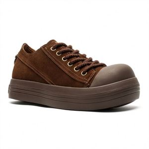 2026 Men Chunky Skate Shoes Round Toe Design Thick <b>Rope</b> <b>Laces</b> Multi‑Layer Height Increasing Thick Sole Low‑Top Casual Sneakers - Product Image 4