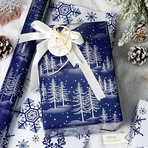 Christmas gift wrapping <b>paper</b> 17 inches double sided printed with Christmas tree and snowflake <b>patterns</b> customizable - Product Image 1