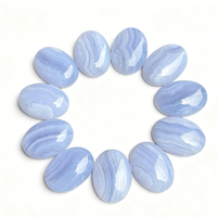 Pierre précieuse XL naturelle polie 18*25MM Agate bleue dentelle taille ovale cabochon pierres précieuses lâches avec jeu de couleurs pour la fabrication de bijoux