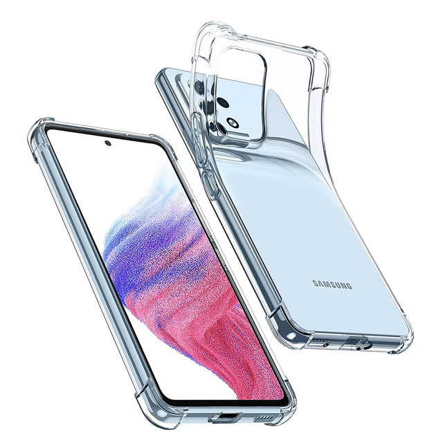 Clear Shockproof TPU Phone Case for Samsung Galaxy A53 A35 A72 A02 A12 A13 A54 A73 A26 A04 S22 S24 FE Soft Cover