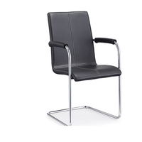 Vente en gros de chaise de bureau de direction en cuir noir prix bon marché directeur patron visiteur conception en porte-à-faux en acier pour usage hospitalier de bureau