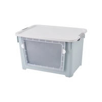 Caixa de Armazenamento Plástica Transparente com Abertura Frontal para Casa, Caixa de Armazenamento de Brinquedos e Roupas para Bebês, Caixa de Armazenamento Plástica