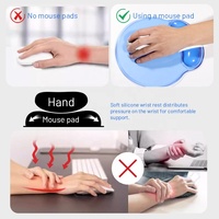 Tapis de souris de jeu en gel de silicone couleur unie avec repose-poignet transparent personnalisé, design antidérapant, en stock pour le bureau et la maison