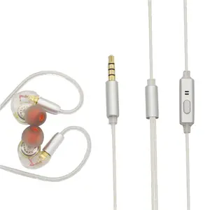 new arrival good sound silvered earphones wired headphone with microphone