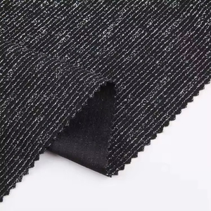 Tela Jacquard Metálica con Rayas Plateadas, Elástica y Tejida, 77% Poliéster, 18% Lurex, Marca <span class=keywords><strong>YVES</strong></span>, para Ropa - Product Image 2