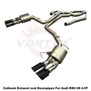 Escape trasero Vortex Bespoke de titanio arenado con tubos delanteros para Audi RS6 C8 4.0T Sport Solution - Product Image 5