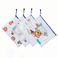 Organisateur de fournitures de bureau en PVC imperméable avec logo personnalisé, papeterie pour étudiants, pochette à fermeture éclair en maille transparente A4 personnalisée
