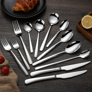 Cao Cấp Khách Sạn Khu Nghỉ Mát Sáng Bóng Bít Tết Dao Ngã Ba Và Muỗng Thiết Lập Flatware Bộ Đồ Ăn 304 Thép Không Gỉ Dao Kéo Thiết Lập Cho Đám Cưới - Product Image 2