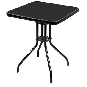 <span class=keywords><strong>Table</strong></span> de Repas <span class=keywords><strong>Carrée</strong></span> de Bistro 60x60 cm <span class=keywords><strong>avec</strong></span> Structure Entièrement en Acier - Product Image 1