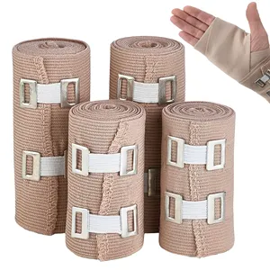 Anthrive OEM Factory Medical Compression Soft Skin Color Cotton High Elastic Bandage With Clips