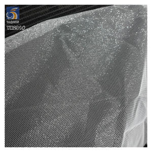 YX291 Blanco puro 40A 26gsm Alta calidad 100% Poliéster Glimmer Tela de malla de red brillante para ropa - Product Image 4