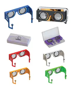최고 판매 귀중한 핸디 ABS 하드 플라스틱 다채로운 귀여운 헤드 장착 접힌 포장 모바일 HD 플레이어 3D 비디오 안경 YC899