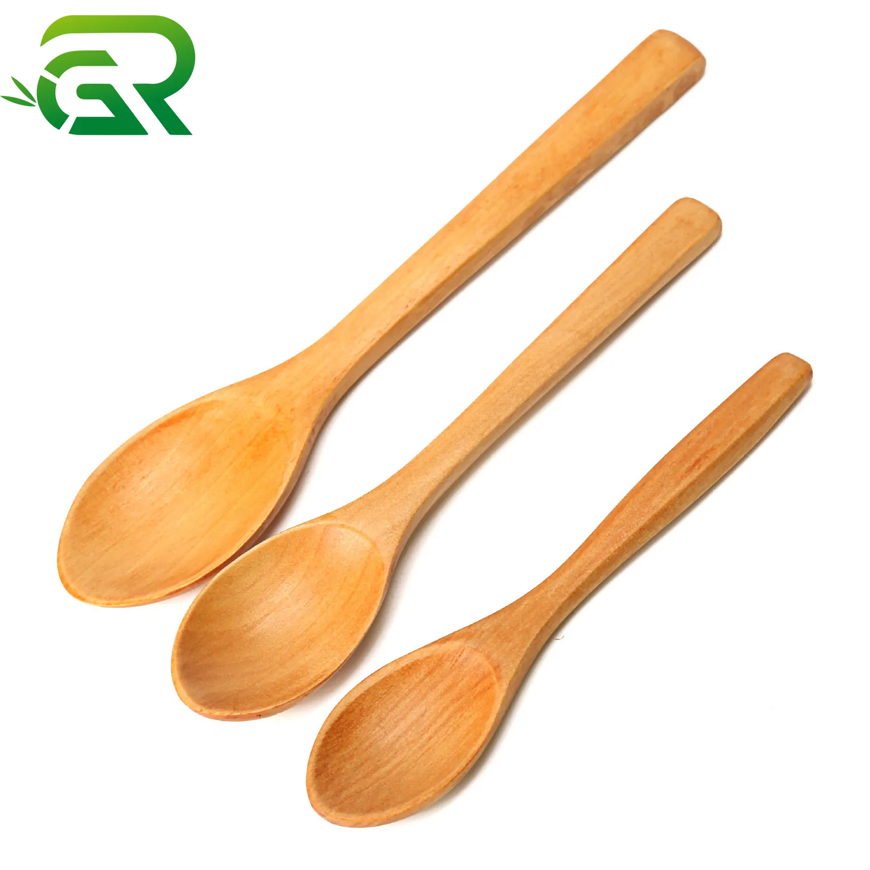 Wholesale tableware dessert thicken long handle stirring household coffee small soup wooden spoons