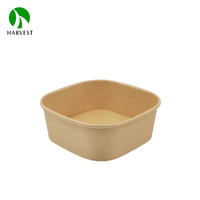 Petits bols à salade jetables en papier kraft imperméables recyclables personnalisés à l'eau résistant à l'huile pour traiteur