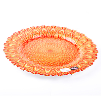Assiettes de présentation en verre doré de luxe de 13 pouces, sans BPA, durables, pour décorations de mariage et fêtes, vente en gros