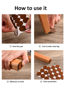Coussinets de feutre personnalisés de 3mm 4mm d'épaisseur pour meubles Adhésif fort pour la <span class=keywords><strong>protection</strong></span> du sol des jambes de <span class=keywords><strong>chaise</strong></span> Coussinets de pied en feutre - Product Image 3