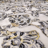 Tissu Jacquard avec Clip à fleurs métallique, vintage, 3D, Floral, personnalisé, pour vêtement, en Stock, disponible