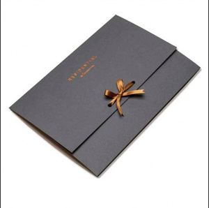 Boîte-cadeau en carton kraft brun écologique personnalisée, simple, pour mariage, avec ruban - Product Image 2