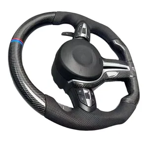 Funda para volante compatible con M3 M4 serie 3, fibra de carbono y cuero cosida a mano, marca OEM, 1 año de garantía - Product Image 2