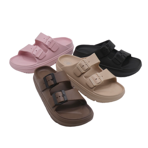 Mules à double sangle sandales femmes intérieur EVA sandales <span class=keywords><strong>femme</strong></span> pantoufles extérieur uni femmes curseurs pantoufles été semelle extérieure toboggan - Product Image 1