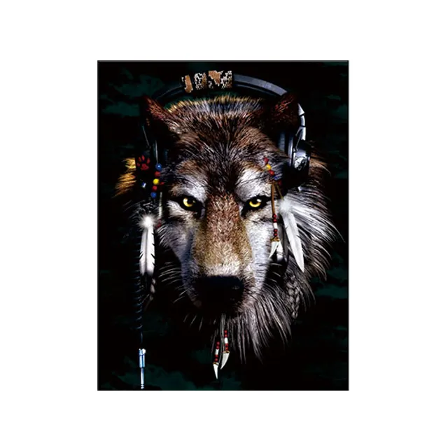 Mais vendidos 3d imagem lenticular de lobo, atacado 3d animais posteres wolf