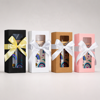 Boîte d'emballage personnalisée exquise pour tasse en verre de 12 oz, avec fenêtre, pelliculage mat, doublure en éponge, matériaux recyclés, ruban à nœud – Cadeau pour