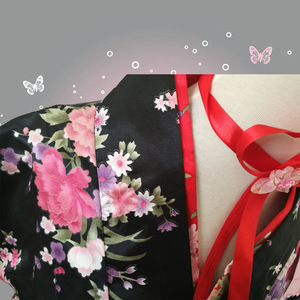 Zixiao Sakura Kimono Dress Red Pink Floral Women Adult Stage Dance Performance Wear Polyester Fiber 8040 - Product Image 2