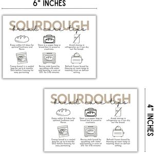 Cartes d'instructions pour le pain au levain, conseils de stockage, étiquettes, autocollants, guide du ferment, emballage, pour <span class=keywords><strong>boulanger</strong></span>, client, entreprise de pain au levain et de beignets à la cannelle - Product Image 3