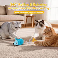 Jouet interactif pour animaux de compagnie AFP, souris automatique à 360 degrés, jouet pour chat à mouvement activé, souris en peluche qui couine, jouet électrique pour chat à faire courser