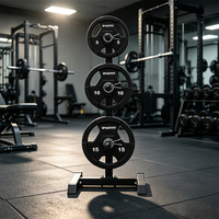SMARTFIT Plaques de poids CPU de qualité commerciale avec logo personnalisé, en polyuréthane, à 3 trous, pour haltères, équipement de fitness pour salle de sport