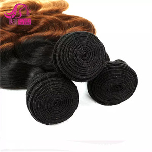 Extensiones de cabello humano ondulado y mojado, mechones de pelo brasileño virgen de <span class=keywords><strong>tres</strong></span> tonos, Color #1B/4/27 humano - Product Image 3