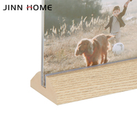 Cadres photo en bois MDF rustiques avec base en bois de noyer et couvercles en verre acrylique pour affichage de table ou de bureau à la maison