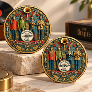 2026 <span class=keywords><strong>Vintage</strong></span> Boîtier en fer plaqué zinc avec relief de tambour de gramophone double face et pièce de monnaie Brass Band - Product Image 1