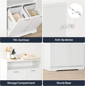 Fondlive fondlive ארון אחסון חדר אמבטיה עם שתי הטיה-out כביסה tilt - Product Image 4