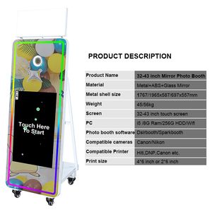 Nouvelle machine de photomaton miroir DSLR 32 pouces avec écran tactile intelligent, miroir magique pour selfies et support d'imprimante - Product Image 4