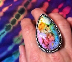 Agate Druzy อัญมณีธรรมชาติที่สวยงามเครื่องประดับแหวนเงินแท้925 - Product Image 1